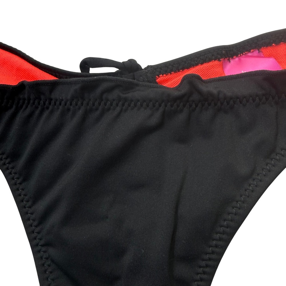 B Swim Cheeky Cupcake Bikini Bottom Womens Medium Noir Black Hot Pink L47 - Picture 3 of 9